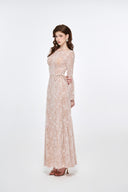 LUCILLA • Viana Corded Lace Belted Maxi Evening Gown