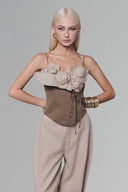 Brown Petal Bustier Top for women, from Keira Tong, The Viet Concept 