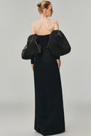 Margée Atelier • Rose Couture Fur-Trimmed Twill Evening Gown
