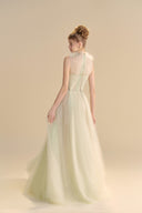 LINH PHUNG • Delysia Pastel Mint Illusion Tulle Gown