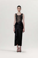 Elysian Sculptural Crepe Evening Dress for women, from DO LONG, The Viet Concept 