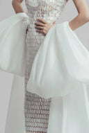 Dew And Ember Japanese Leather Mesh Maxi Dress for women, from LINH DOAN, The Viet Concept 
