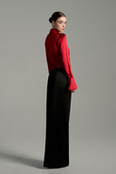 Crimson Étoile Silk Satin Slim-Fit Shirt for women, from IHF STUDIO, The Viet Concept 
