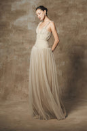 Onnie Éclat Pleated Mesh Gown Dress for women, from BYDI, The Viet Concept