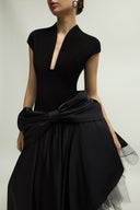 Cramlington Dress Asymmetric Satin Bow Gown for women, from JENNY K TRAN, The Viet Concept 