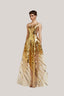 Lustre A-Line Illusion Neck Mesh Floor Length Dress for women, from POEM, The Viet Concept 