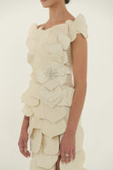 HAYTAN • Seraphina 3D Petal Embellished High-Slit Gown