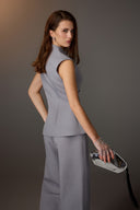 Tailored Sleeveless Button Vest Blazer for women, from KEIRA TONG, The Viet Concept 