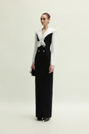 Shalom Dress Contrast Panel Bow Gown for women, from JENNY K TRAN, The Viet Concept 
