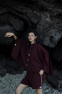 Pearl Éclat Pleated Twill Shorts for women, from CAOSTU, The Viet Concept