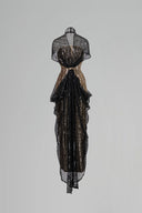 Nightfall Gold Sequin Mesh Cape Tube Dress for women, from SORAMAME, The Viet Concept