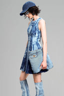 Sleeveless Tie-Dye Mini Dress for women, from GVLUX, The Viet Concept 