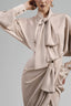 Vanila Straight Cuff Sleeved Silk Satin Shirt for women, from Ha Thanh Viet, The Viet Concept 