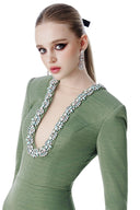 Merald U-Line Crystal Embellished Column Evening Gown for women, from MR CRAZY & LADY SEXY, The Viet Concept 