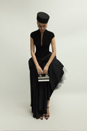 Cramlington Dress Asymmetric Satin Bow Gown for women, from JENNY K TRAN, The Viet Concept 