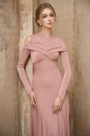 ROSEE de MATIN • Pink Pleated Maxi Dress