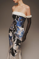 MARGÉE ATELIER • Avielle Couture Painterly Print Taffeta Evening Gown
