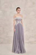 Riona Pearl Silk Off-Shoulder Corset Evening Gown for women, from LINH PHUNG, The Viet Concept