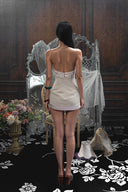 HUELLEY ROSE • Zouri Silk-Blend Crystal-Embellished Strapless Mini Dress