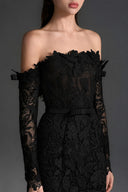 IHF STUDIO • Roselle Floral Garden Lace Off-Shoulder Mermaid Dress