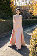 Pink Luretta Long Cape for woman, from CALISTA, The Viet Concept 