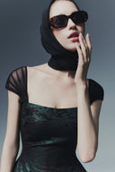 Unbound Luminous Teal Jacquard Taffeta A-Line Mini Dress for women, from MR CRAY & LADY SEXY, The Viet Concept 