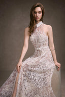 KEIRA TONG • Daphne Sheer Lace Sleeveless Collared Shirt Dress