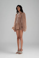 Brown Charlotte Mini Dress for women, from Huelley Rose, The Viet Concept 