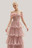Rosabella Layered Off-Shoulder Tulle Floor Length Dress for women, from Calista, The Viet Cocnept 