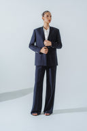 HOBB • Striped High-Waisted Wide-Leg Twill Pants