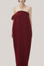 Red Velvet Nhung Cocoon Off-Shoulder Velvet Maxi Dress for women, from TINH, The Viet Concept 