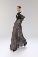 Desiderium Black Lace Off-Shoulder Cut-Out Maxi Dress for women, from SORAMAME, The Viet Concept