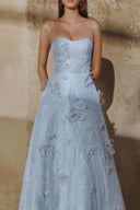 L' SCARLETT • Embellished Glitter Lace A-Line Maxi Dress