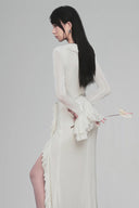 White Ange Long Maxi Dress for women, from Guyehi Studio, The Viet Concept 