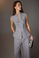 Tailored Sleeveless Button Vest Blazer for women, from KEIRA TONG, The Viet Concept 