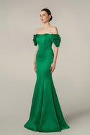 Silk Taffeta Strapless Bustier A-Line Gown With Front Split for women, from IHF ATELIER, The Viet Concept 