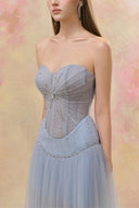 JOSÉPHINE • Isabella Azure Embellished Bustier Gown - The Viet Concept