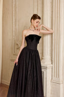 CALISTA • Yvera Glitter Tulle Velvet Embellished Evening Dress