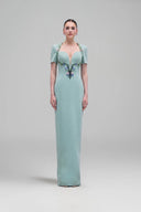 Celestine Coral Crystal Crepe Gown for women, from 21SIX, The Viet Concept
