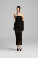 Noir Ombre Bustier Tulle Dress for women, from KEIRA TONG, The Viet Concept 