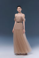 Abigail Off-Shoulder Tulle Silk Maxi Dress for women, from JOSEPHINE, The Viet Concept 