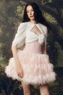 LINH PHUNG • Efflora Sculpted Corset 3D Tulle Mini Dress with Oversized Bow