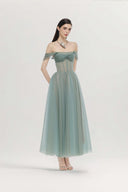 Rosé Lumière Off-Shoulder Tulle Corset Gown for women, from JOSEPHINE, The Viet Concept 