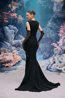 Leona Celestia Crepe Mermaid Gown & Crystal Tulle Gloves for women, from 21SIX, The Viet Concept