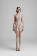 Nude Magnolia Halter Neck Mini Dress for women, from Calista, The Viet Concept 