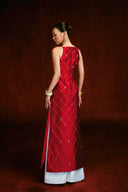 Phi Uyen Handcrafted 3D Floral Linen Ao Dai for women, from KEIRA TONG, The Viet Concept