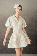 ROSEE de MATIN • White Hibiscus Mini Dress