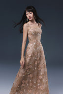 Xavia Brown Lace Tulle Formal Evening Gown for women, from JOSEPHINE, The Viet Concept