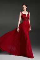 Taffeta Pleated Chiffon Floral Sequin Cape Panel Maxi A-line Gownfor women, from IHF STUDIO, The Viet Concept 