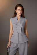 Tailored Sleeveless Button Vest Blazer for women, from KEIRA TONG, The Viet Concept 